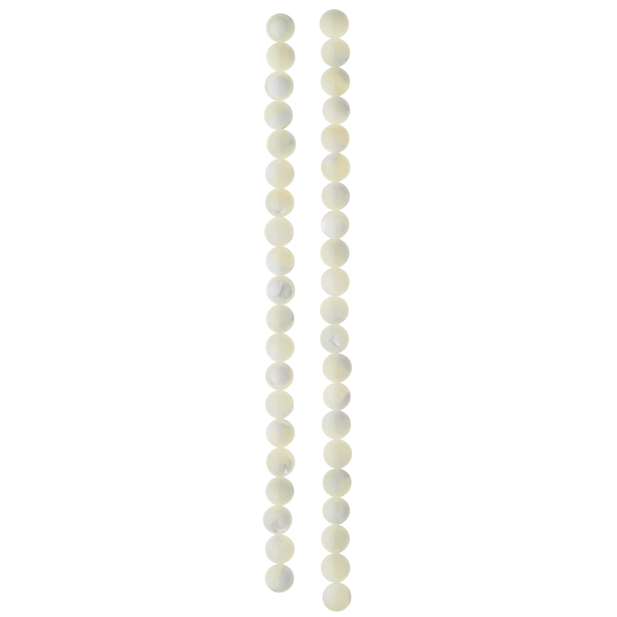White Mother of Pearl Round Beads by Bead Landing™, 6mm